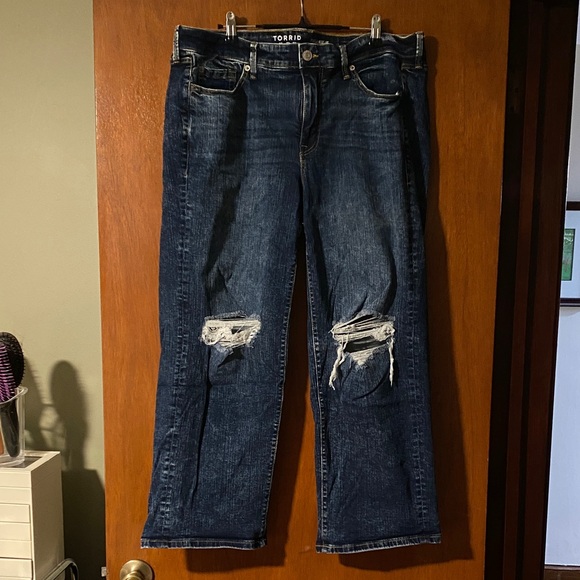 torrid Denim - Torrid Dark Blue Distressed Boyfriend Jeans